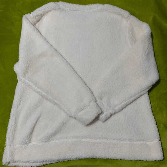 Cream Sherpa Reindeer Cute Ugly Christmas Sweater 2X - Picture 2 of 6